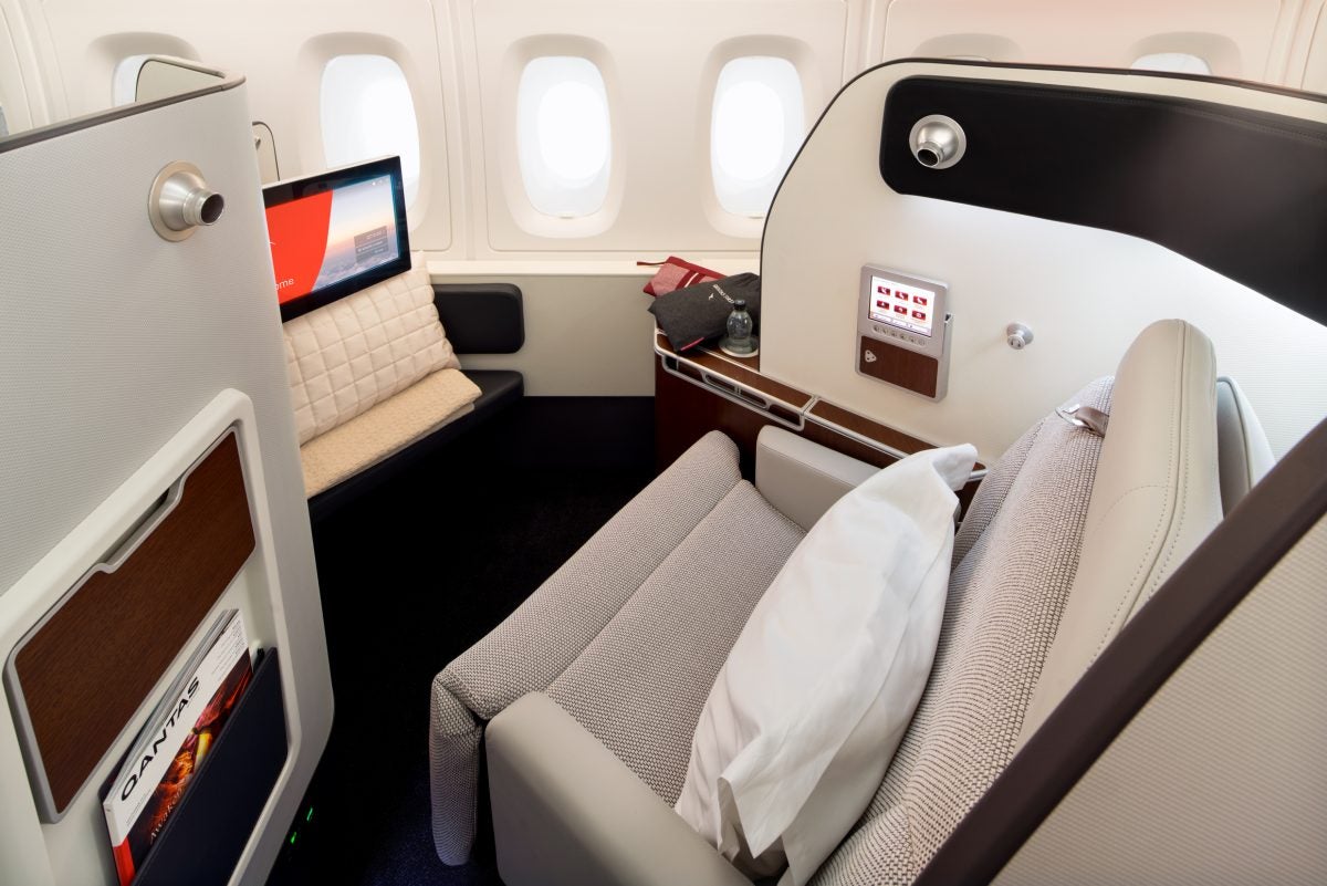 Qantas First Class cabin