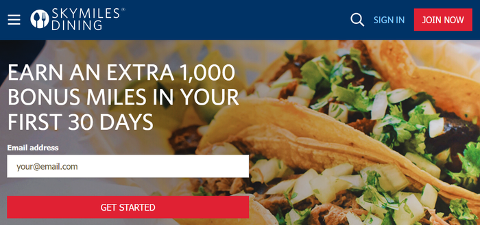 SkyMiles Dining homepage SkyMiles Dining homepage