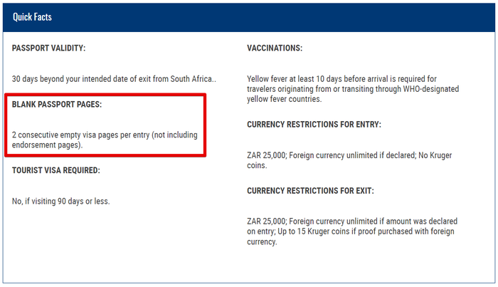South Africa International Travel Information US Embassy