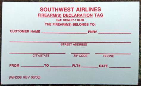 southwest airlines gun travel policy