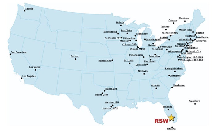 Southwest Florida International Airport Route Map