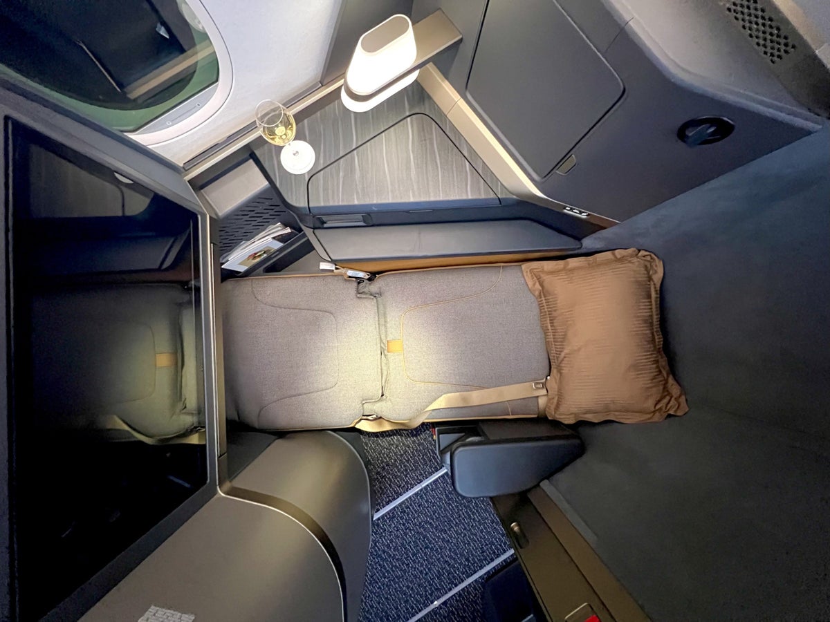 Starlux A359 Business Class seat in bed mode Starlux A359 Business Class seat in bed mode