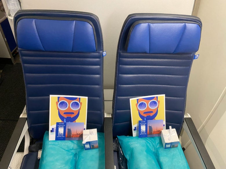 United Inaugural EWR DXB economy seats