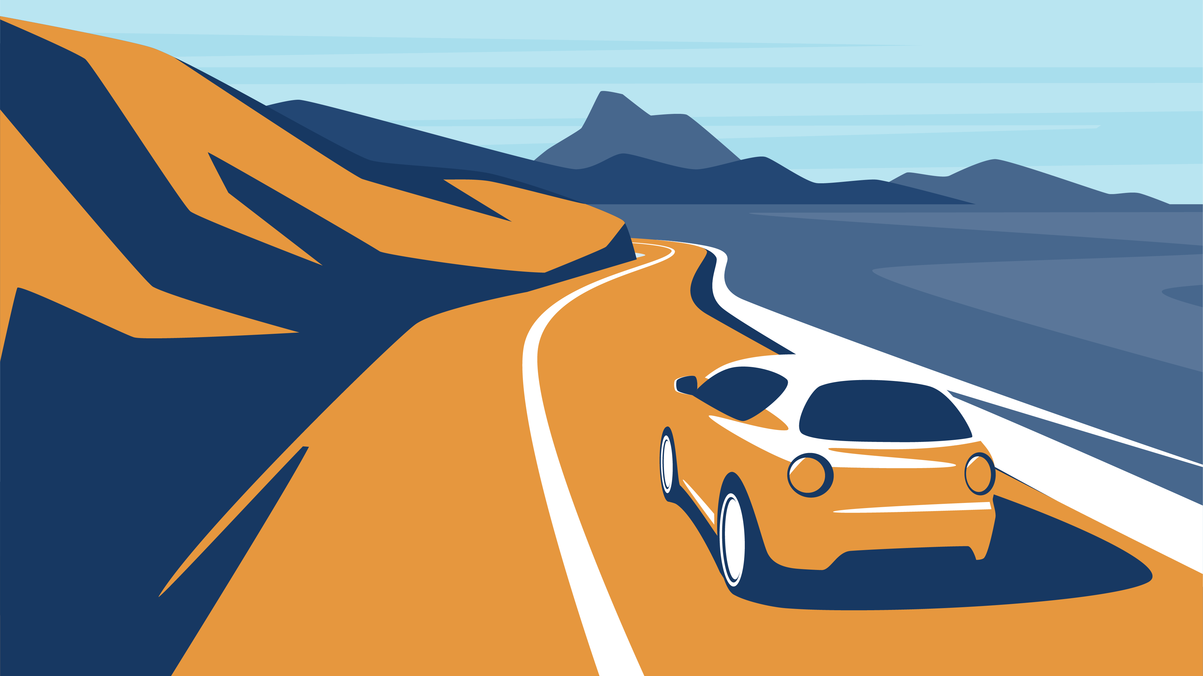 A header image for a blog about road trips taken in an EV