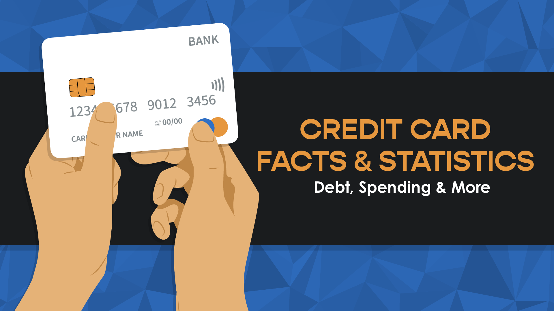 Hands holding credit card for Credit Card Facts & Statistics article