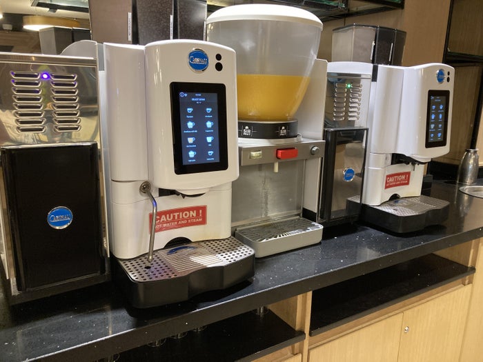 Bidvest Premier Lounge main coffee station juice
