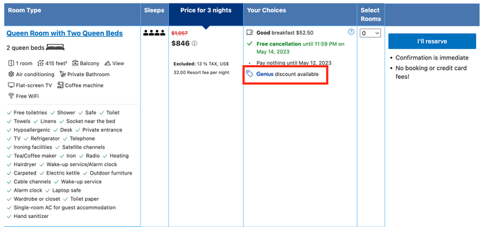 Booking.com genius discount Booking.com genius discount