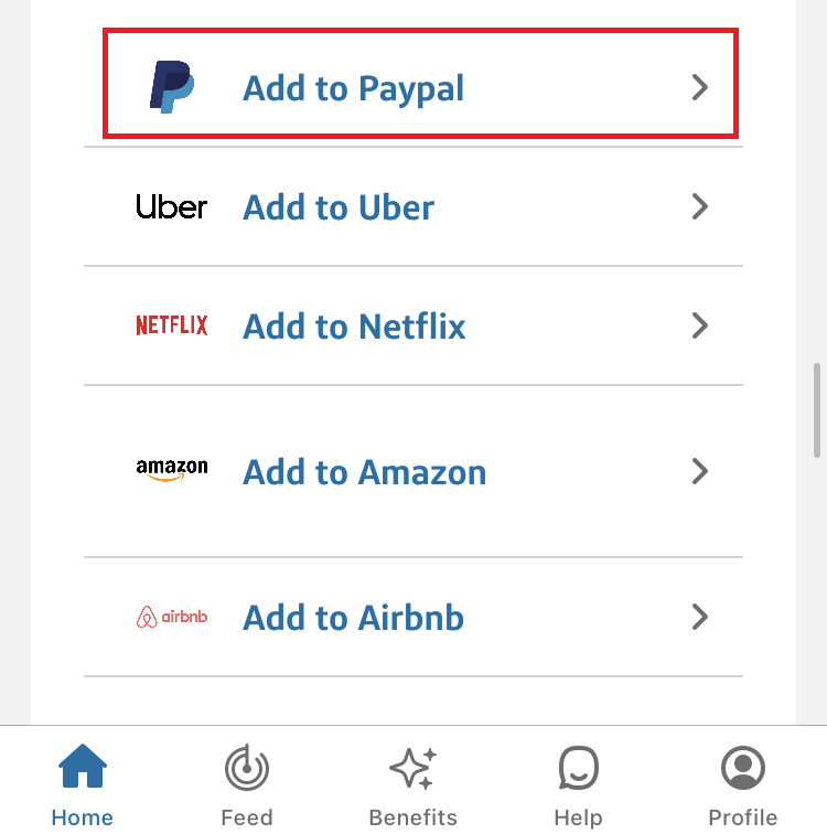 Capital One App Add to PayPal