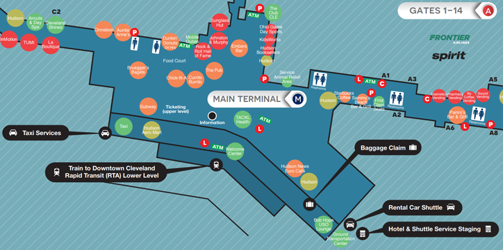 Cleveland Hopkins Airport Terminal Map Ferry Map - NBKomputer