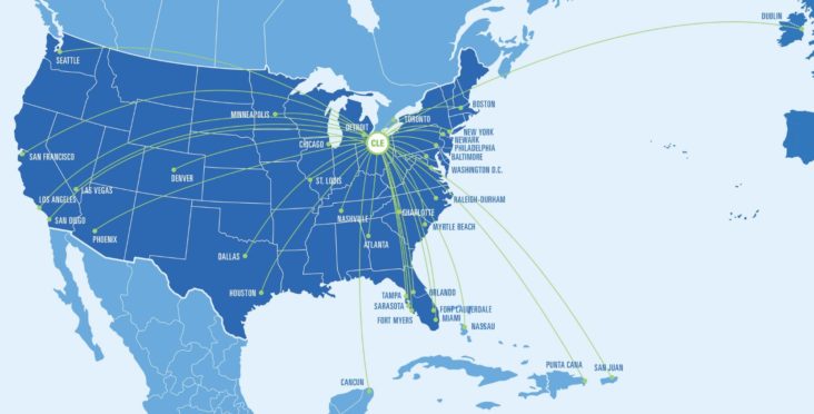 Cleveland Hopkins International Airport Route Map 732x372 