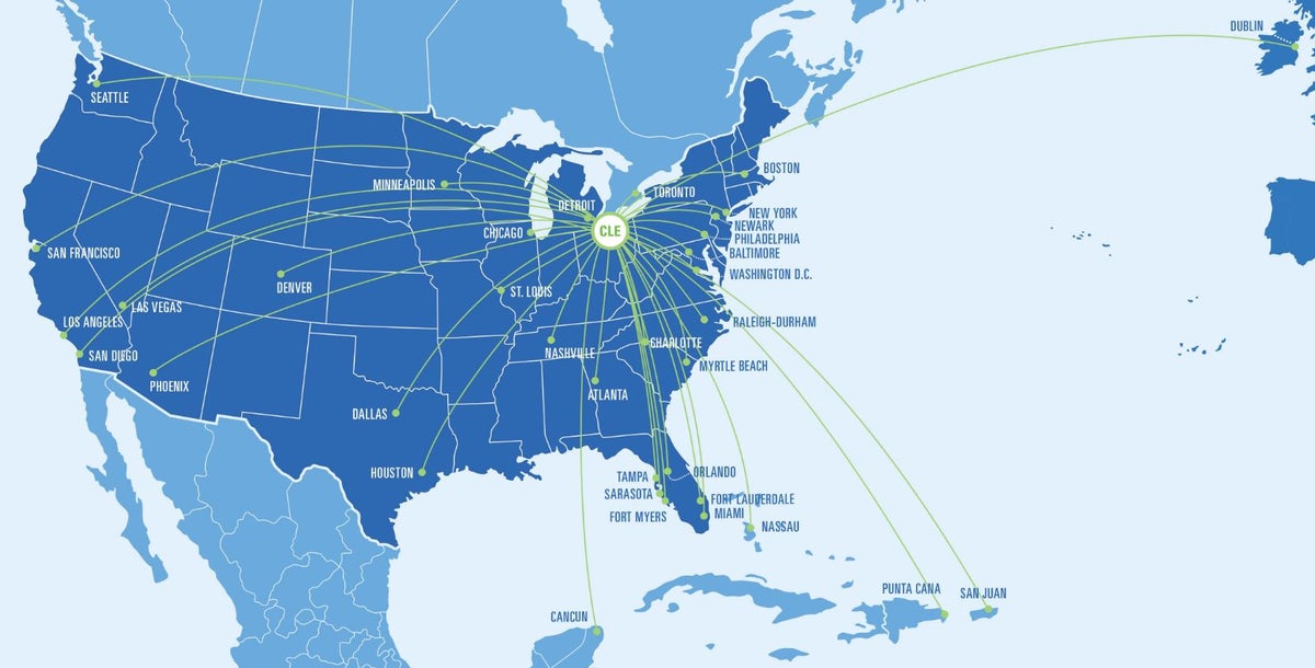 Cleveland Hopkins International Airport Route Map
