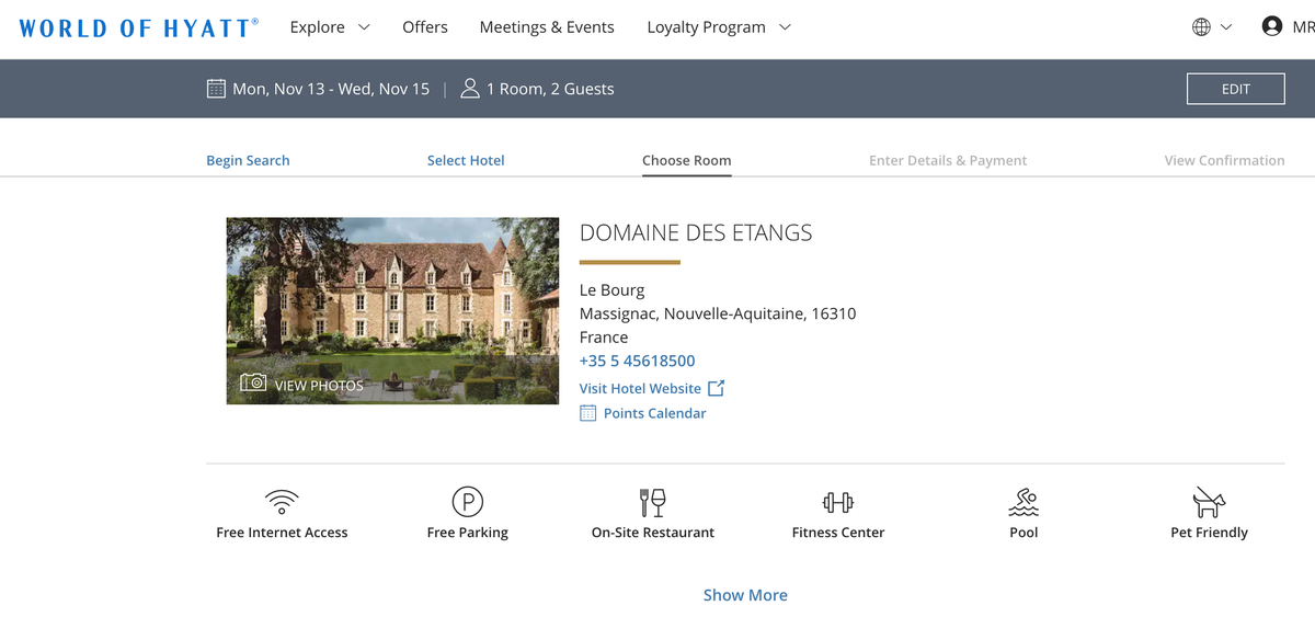 Domaine des Etanges Auberge bookable through Hyatt