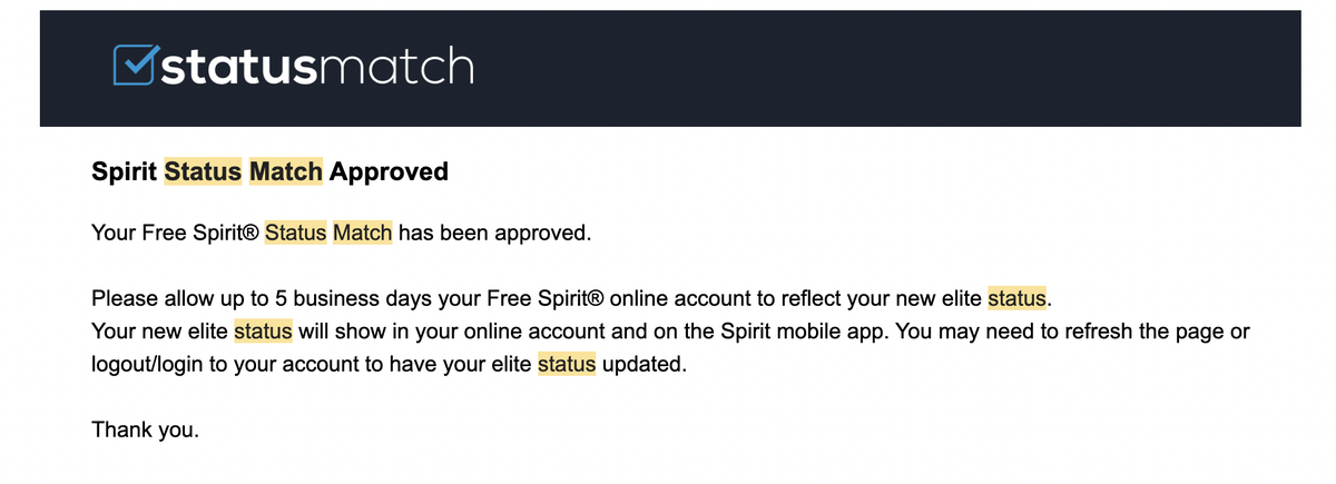 Free Spirit Status Match Approval