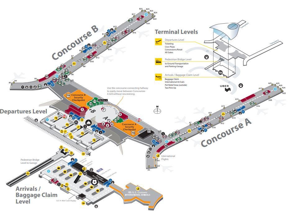 Indianapolis International Airport IND 2025 Terminal Guide Indianapolis International Airport Map 1 