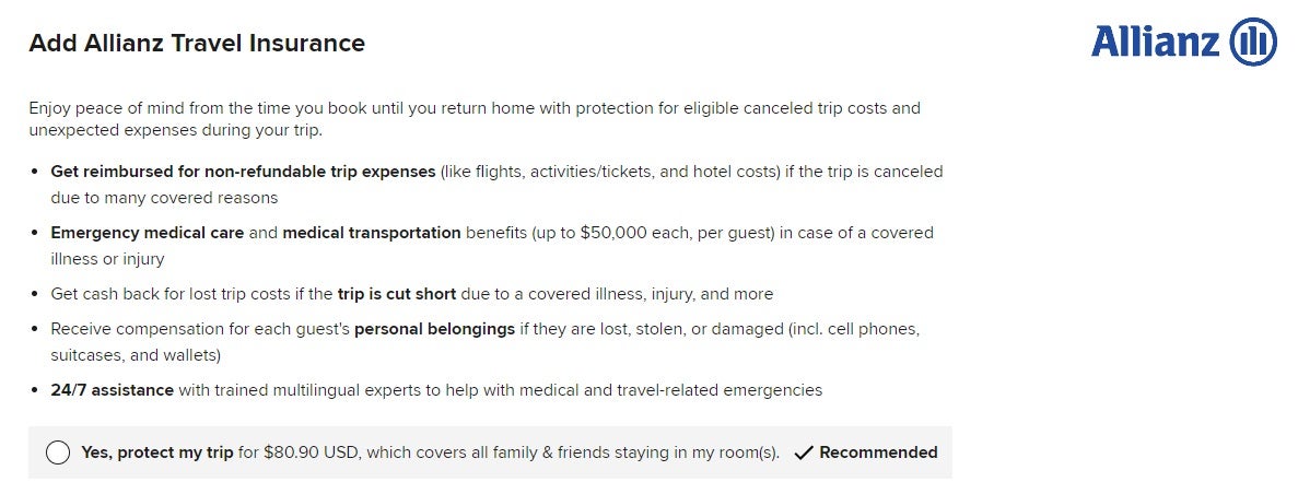 Marriott Bonvoy Travel Insurance