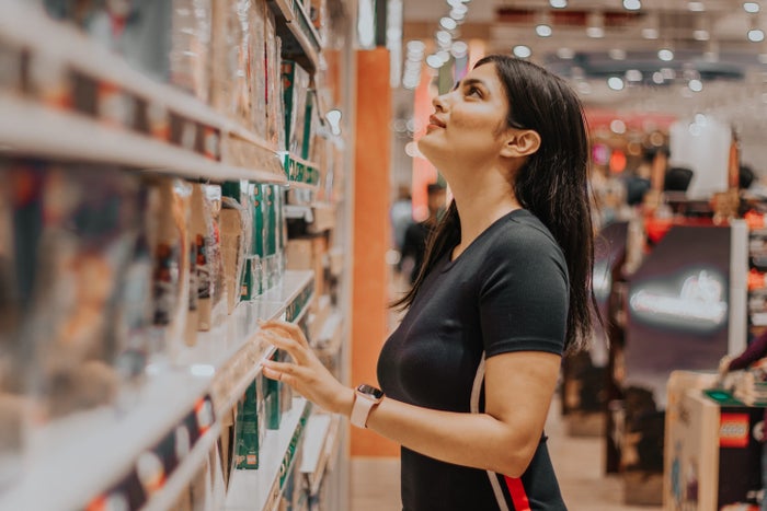 Woman grocery shopping