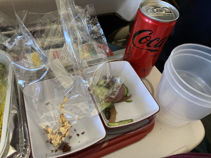 South African Airways JNB VFA economy meal drink