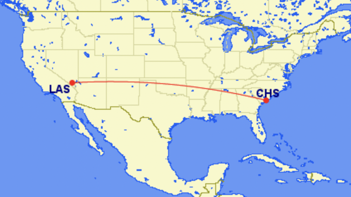 Spirit nonstop between Charleson and Las Vegas