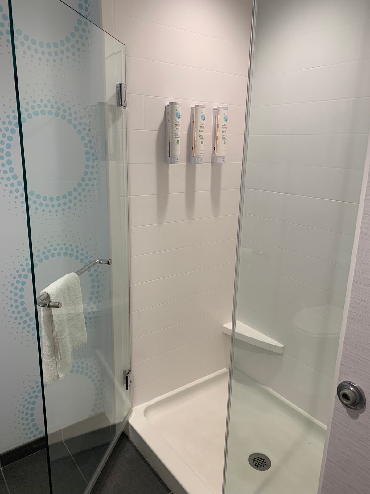 Tru by Hilton Frisco Dallas bathroom shower with amenities