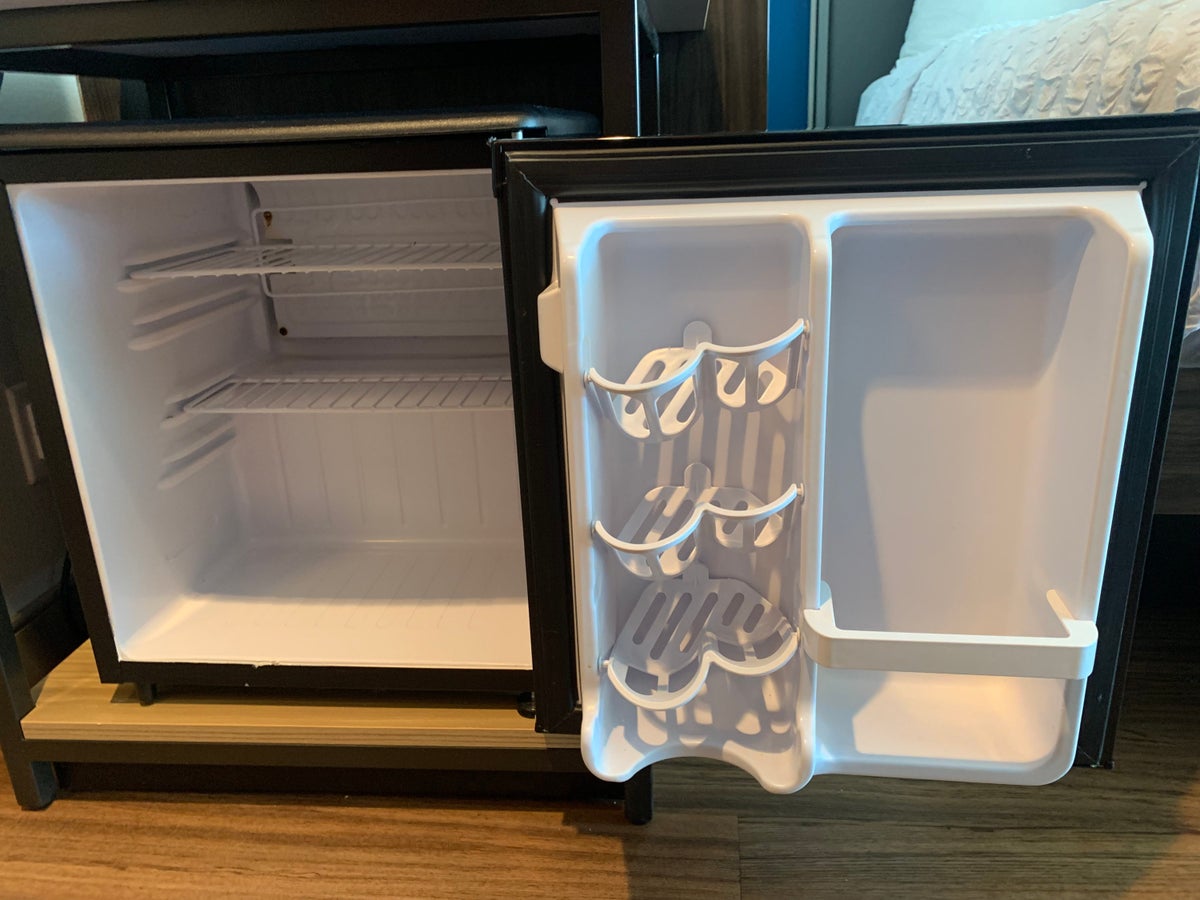 Tru by Hilton Frisco Dallas guestroom mini fridge
