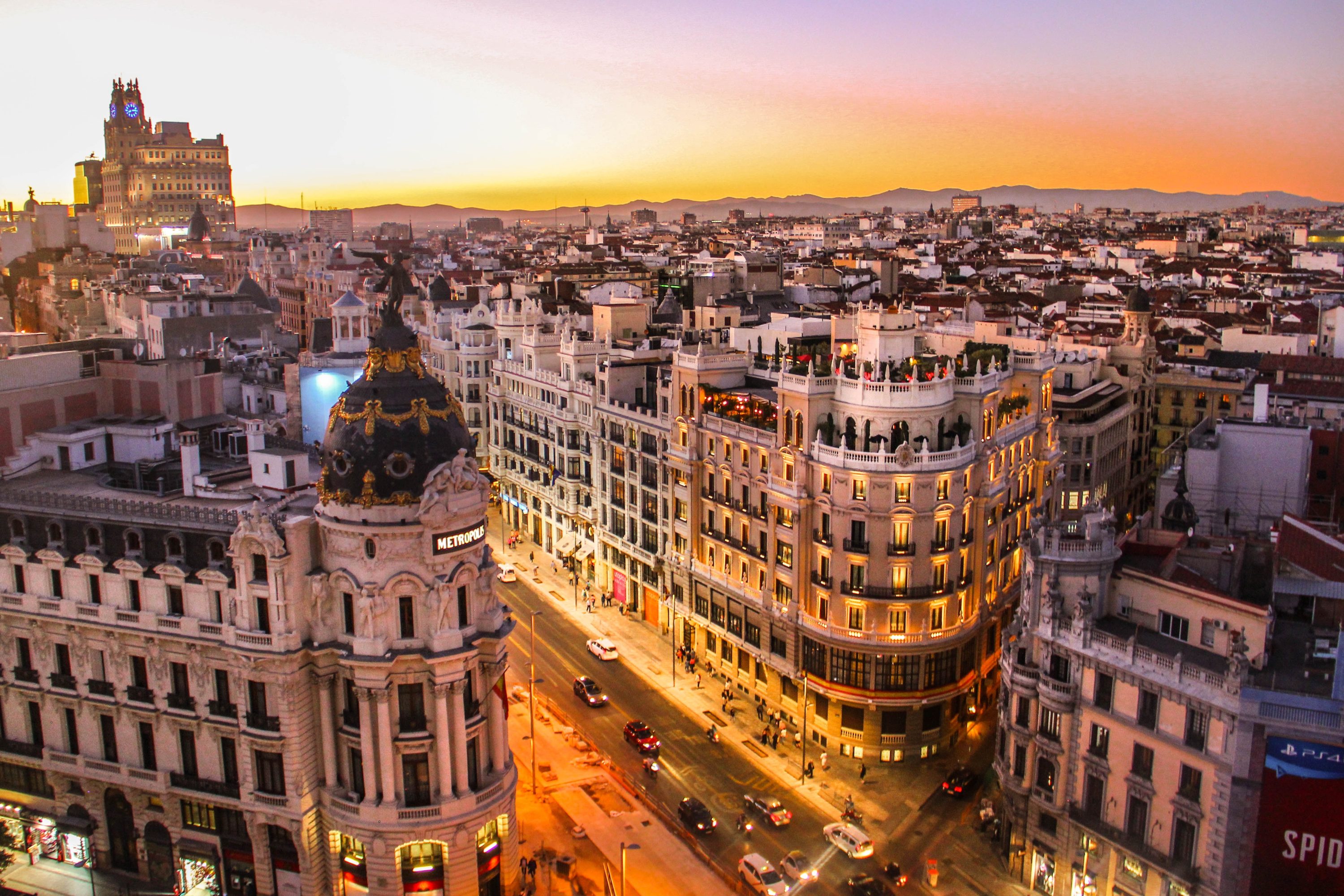 Madrid at sunset