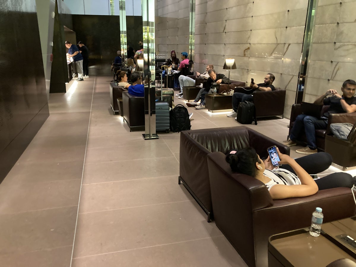 Al Maha Lounge Doha secondary seating near buffet