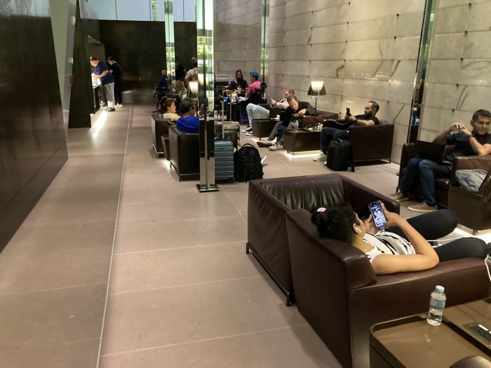 Al Maha Lounge Doha secondary seating near buffet Al Maha Lounge Doha secondary seating near buffet