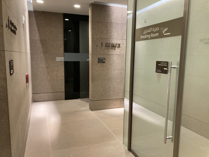 Al Maha Lounge Doha secondary smoking room and bathrooms Al Maha Lounge Doha secondary smoking room and bathrooms