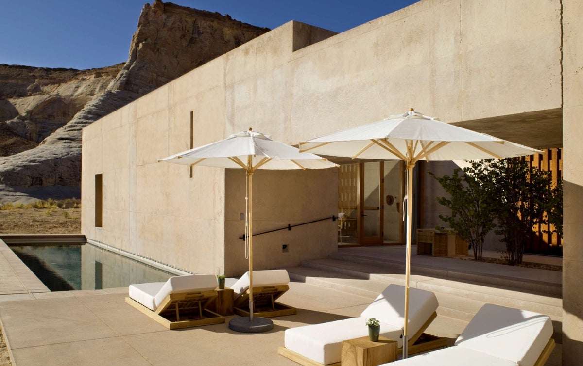 A villa with a private pool in Amangiri Utah.