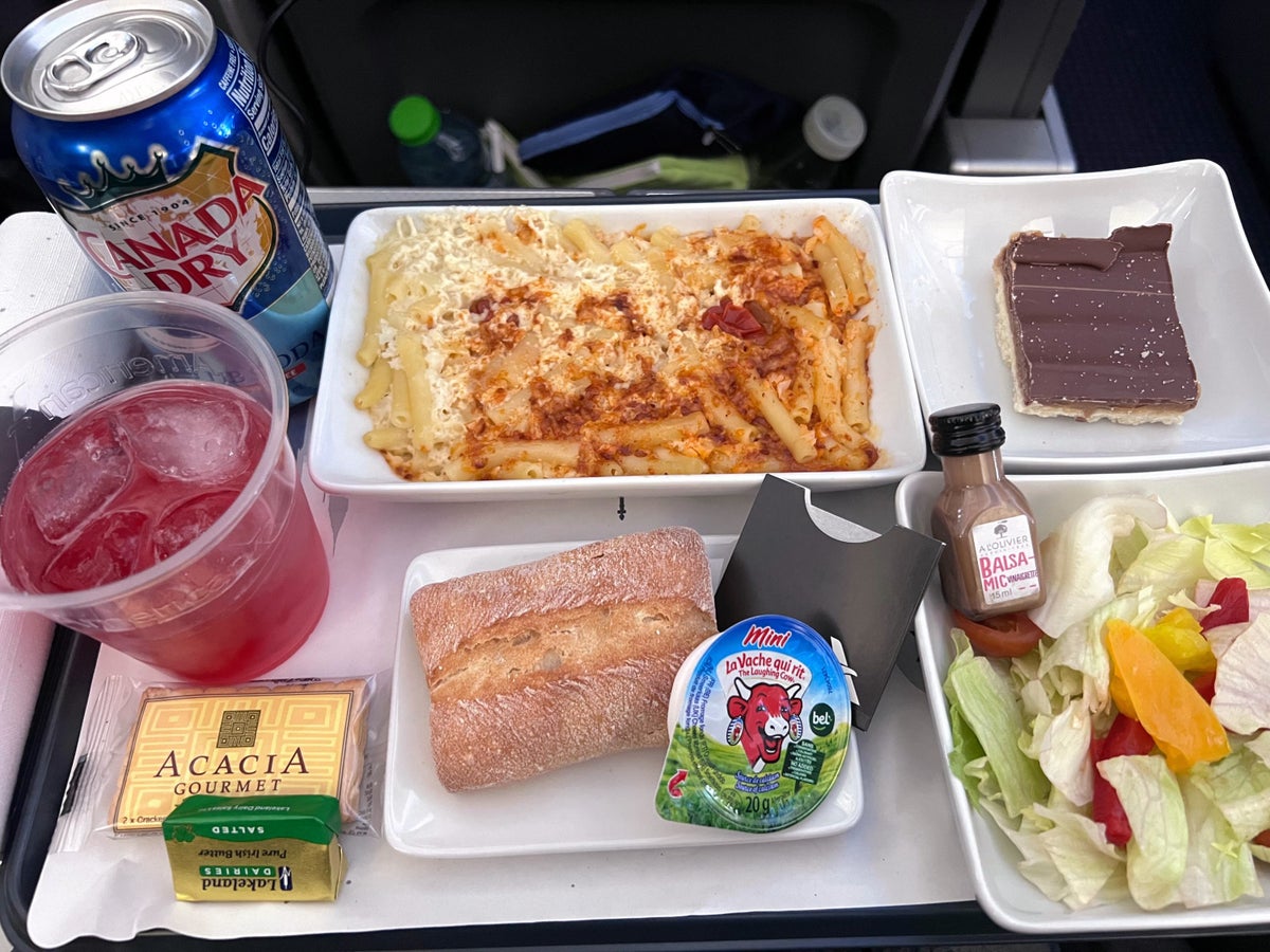 American Airlines premium economy meal