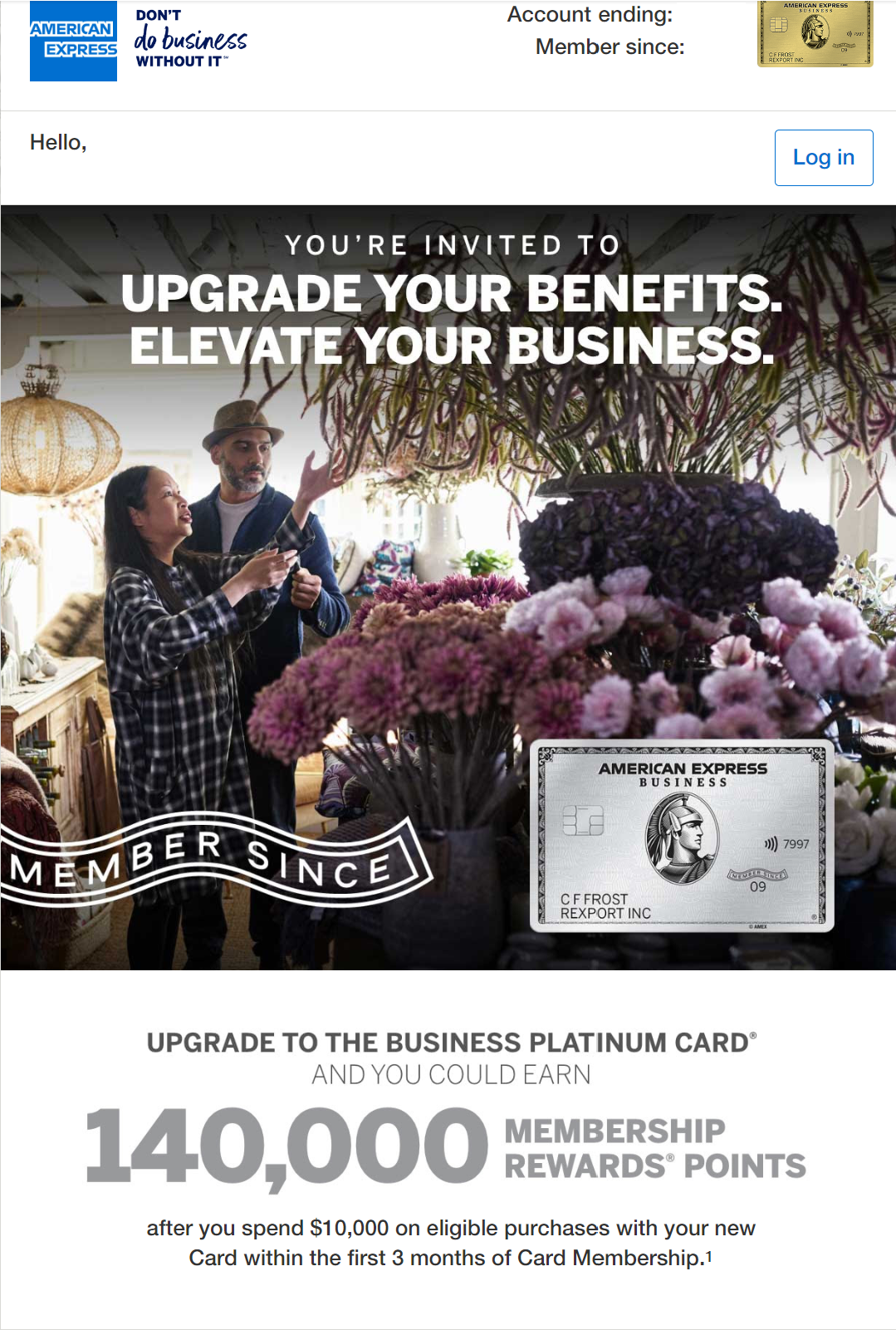 Amex Business Platinum upgrade