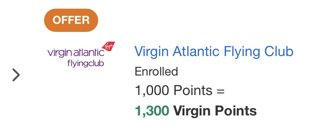 Amex Virgin Atlantic transfer bonus