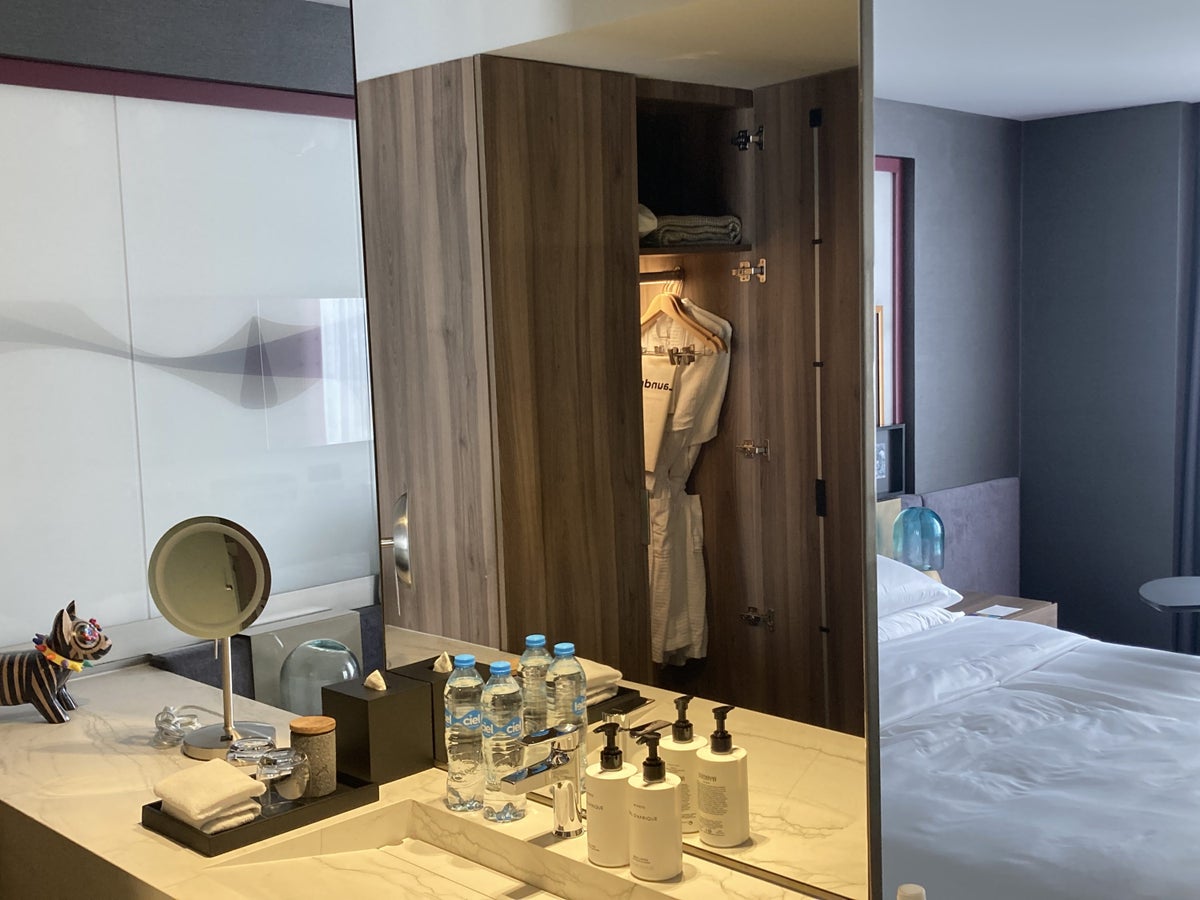 Andaz Mexico City Condesa vanity with bed in background