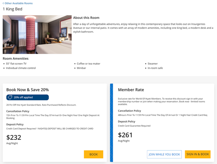 Andaz Mexico City Condesa cash price Andaz Mexico City Condesa cash price