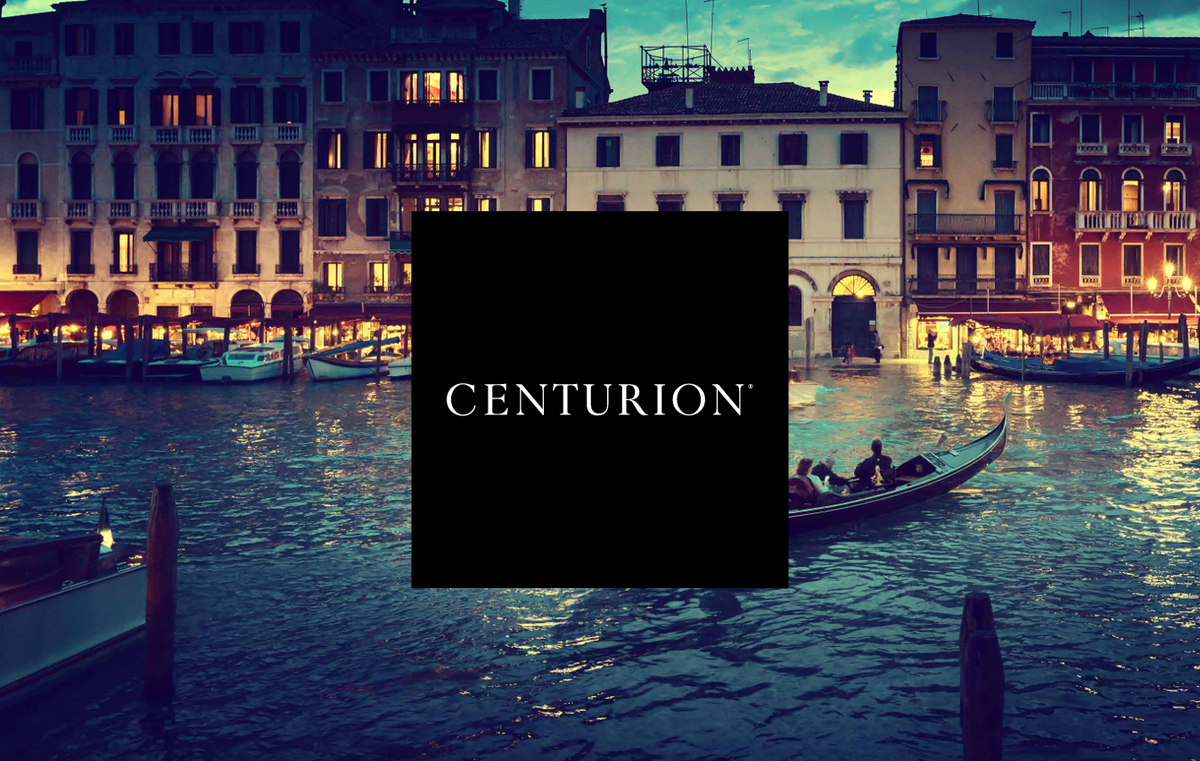 Centurion logo with Venice in the background