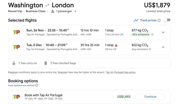 DC to London in November