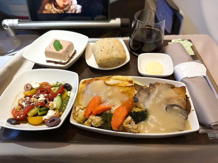 Hawaiian Airlines First Class pork