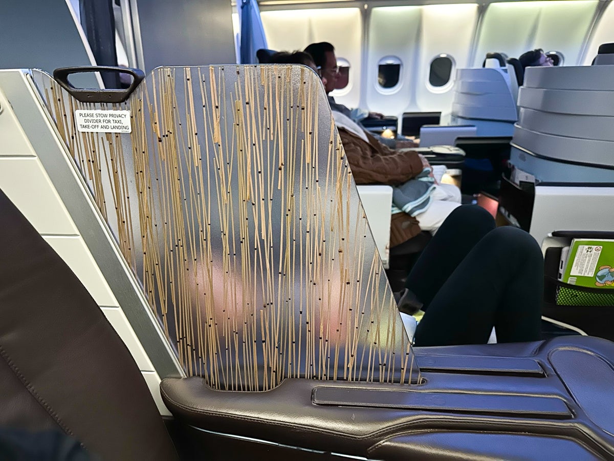 Hawaiian Airlines First Class seat partition