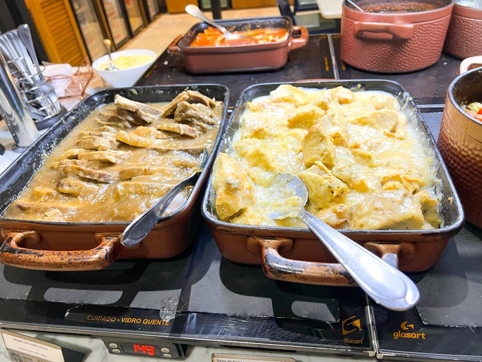 Meat and chicken at LATAM VIP Lounge GRU Meat and chicken at LATAM VIP Lounge GRU