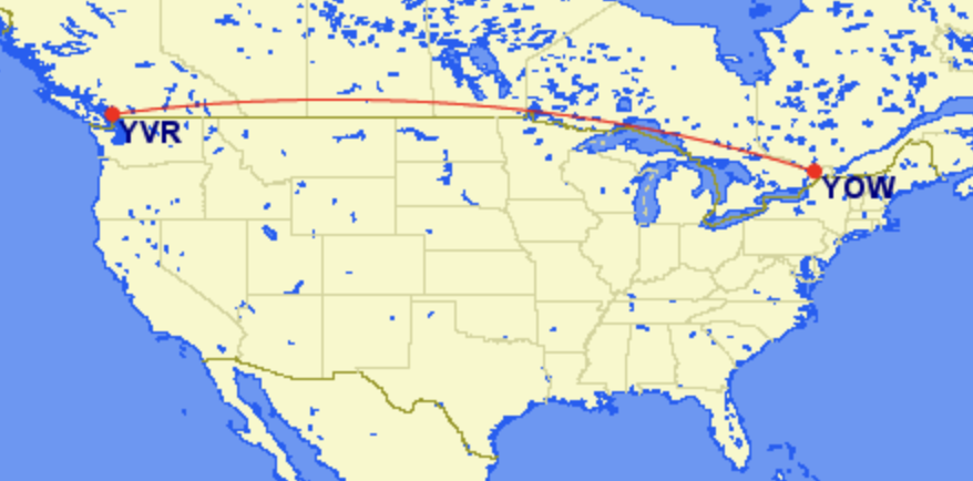 Porter From Ottawa to Vancouver