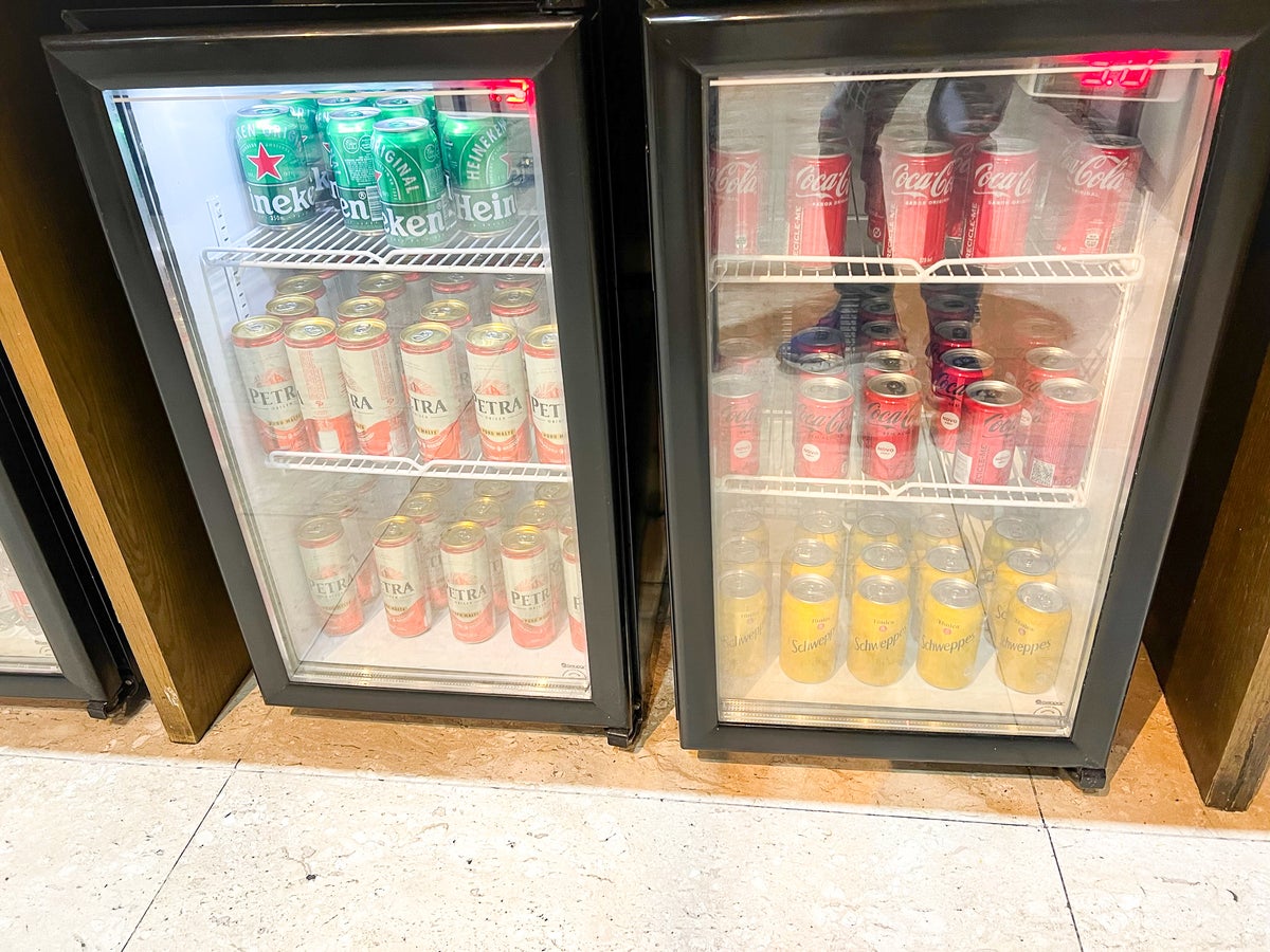 Soda and beer fridge at LATAM VIP Lounge GRU