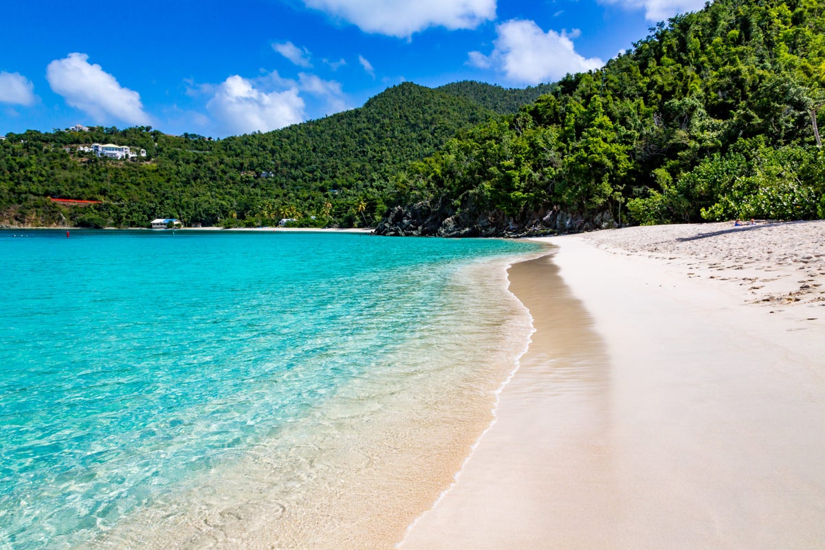 The white sand beaches at Virgin Islands National Park.