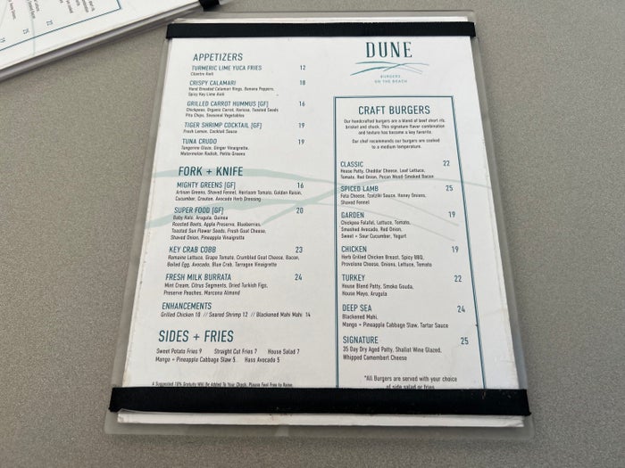 Dune menu Dune menu
