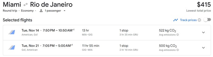 Google Flights Miami to Rio de Janeiro AA Gol Google Flights Miami to Rio de Janeiro AA Gol