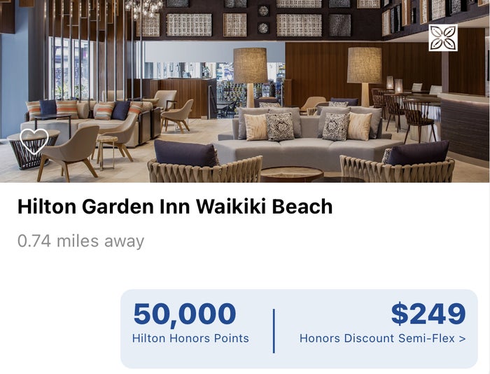 Hilton Garden Inn Waikiki award cash rate Hilton Garden Inn Waikiki award cash rate
