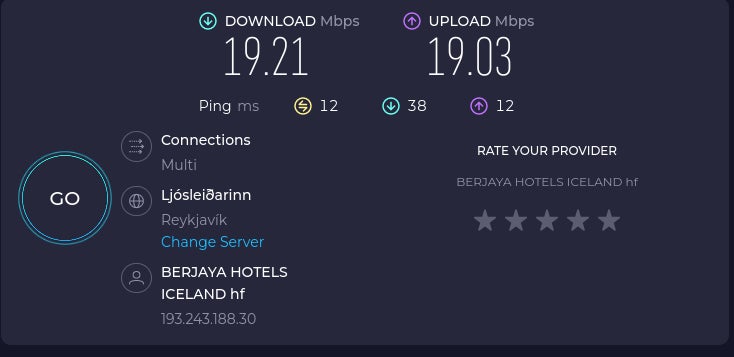Hilton Reykjavik Nordica Internet Speed