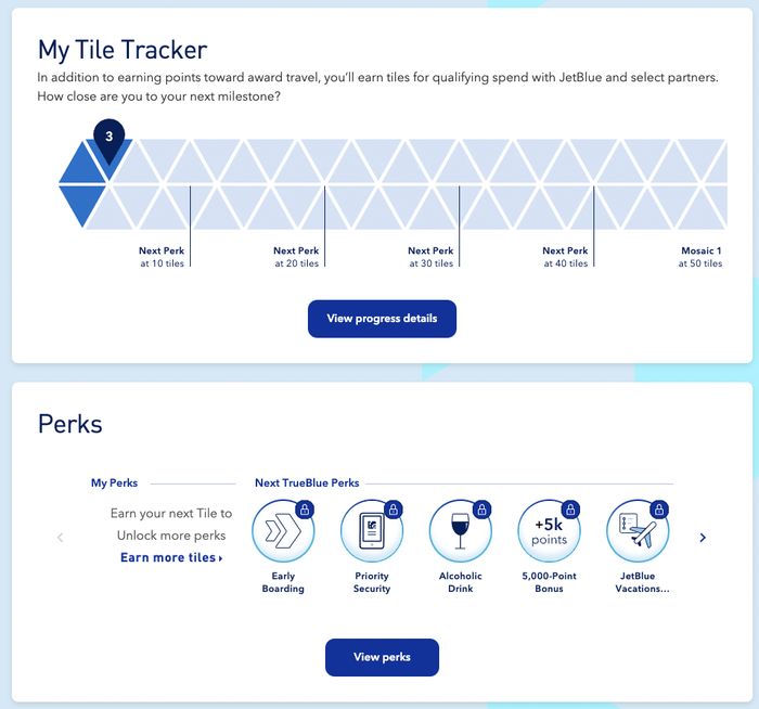 JetBlue Mosaic status tracker JetBlue Mosaic status tracker