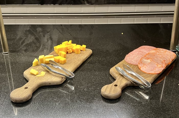 Marriott Newark International elite lounge cold cuts and cheese Marriott Newark International elite lounge cold cuts and cheese