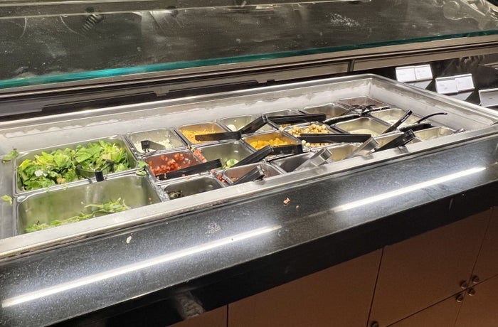 Marriott Newark International elite lounge salad bar Marriott Newark International elite lounge salad bar