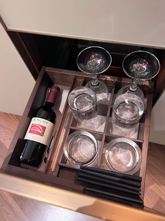 Park Hyatt Zurich in room wine and glasses Park Hyatt Zurich in room wine and glasses